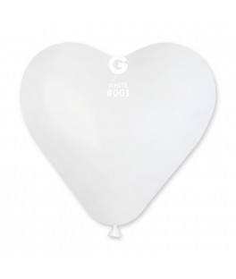 Ballon coeur blanc 30cm x25