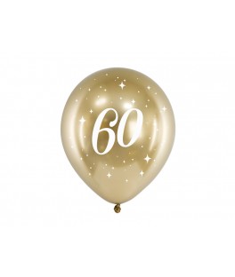 Ballon or glossy x6 chiffre 60