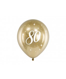 Ballon or glossy x6 chiffre 80