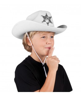 Chapeau sheriff blanc enfant