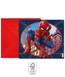 Carte invitation spiderman x6