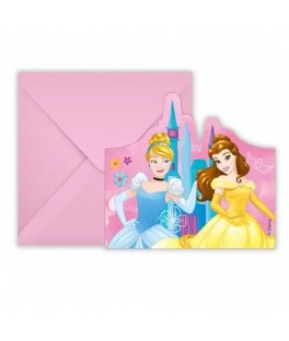 Carte invitation princesse x6