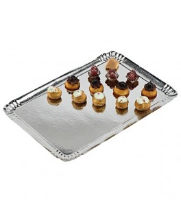 5 plateaux 28x38 cm argenté