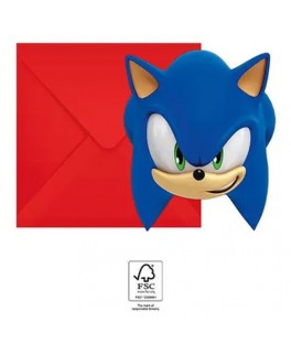 Carte invitation Sonic x6