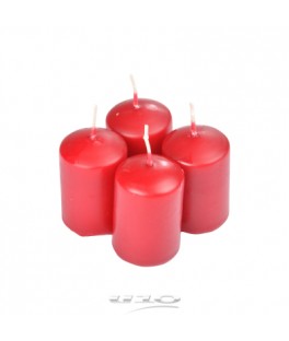 Bougies pilier 6cm x4 Rouge