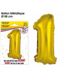 Ballon chiffre 1 86 cm or...