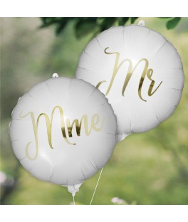 PACK 2 BALLONS METAL MME/MR
