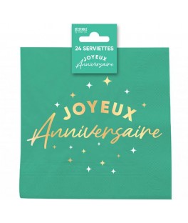 Serviette anniversaire x24