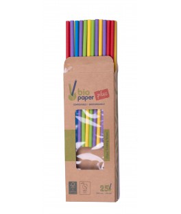 Paille papier mix couleur x 25