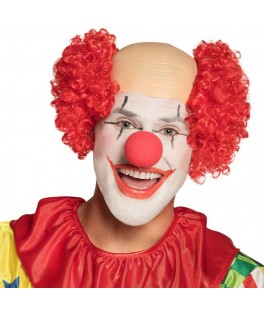 Perruque clown chauve rouge