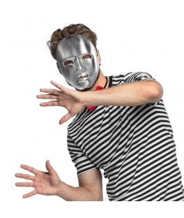 Masque Visage Mime argent
