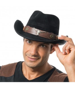 Chapeau de cowboy effet suedin