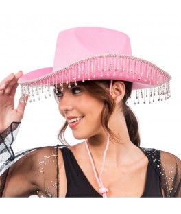Chapeau de cowboy rose