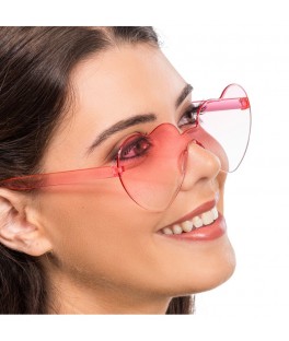 Lunettes cœur verres roses