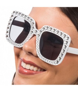 Lunettes blanches avec strass