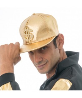 Casquette $ rappeur dorée