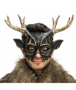 Masque de cerf noir et bronze