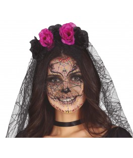 serre tête fleur noirs lilas