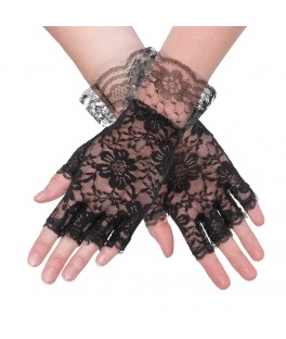 gants dentelle noirs
