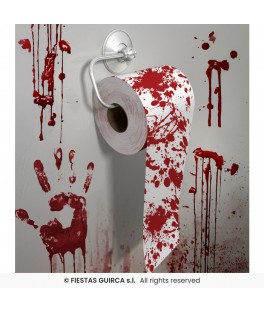 Rouleau WC ensanglanté