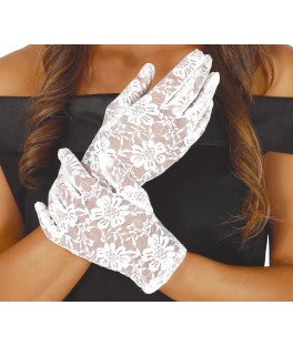Gants en dentelle blanc 22cm