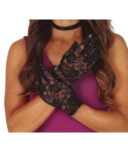 Gants en dentelle noir