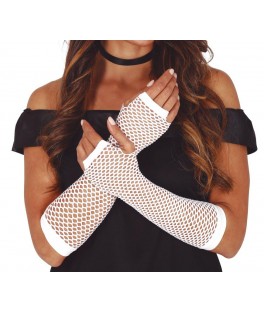 Gants en résille blanc 26cm