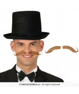 moustache relevée marron