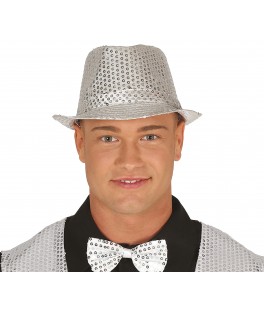 chapeau bandit sequins argent