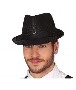Chapeau bandit sequins noir