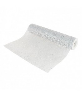 Chemin de table glitter argent