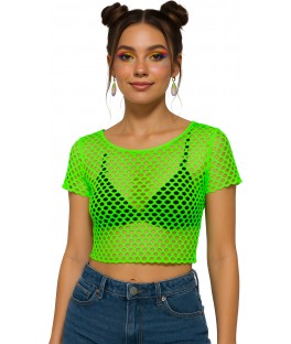 t-shirt résille vert fluo