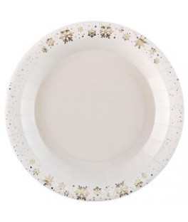 Assiette flocon d'or ivoire