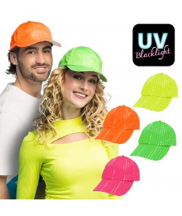 Casquette sequins fluo