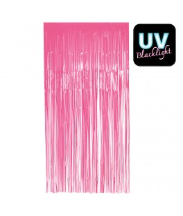 Rideau de porte Rose fluo