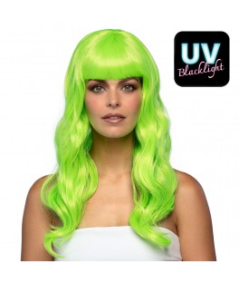 Perruque chique vert fluo