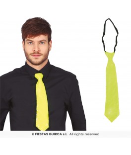 Cravate sequins fluo