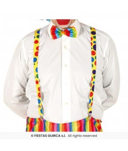 Bretelles clown avec pois