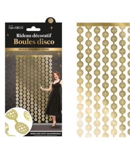 Rideau Disco Couleur Or