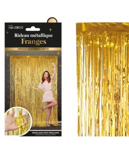 Rideau à franges couleur dorée
