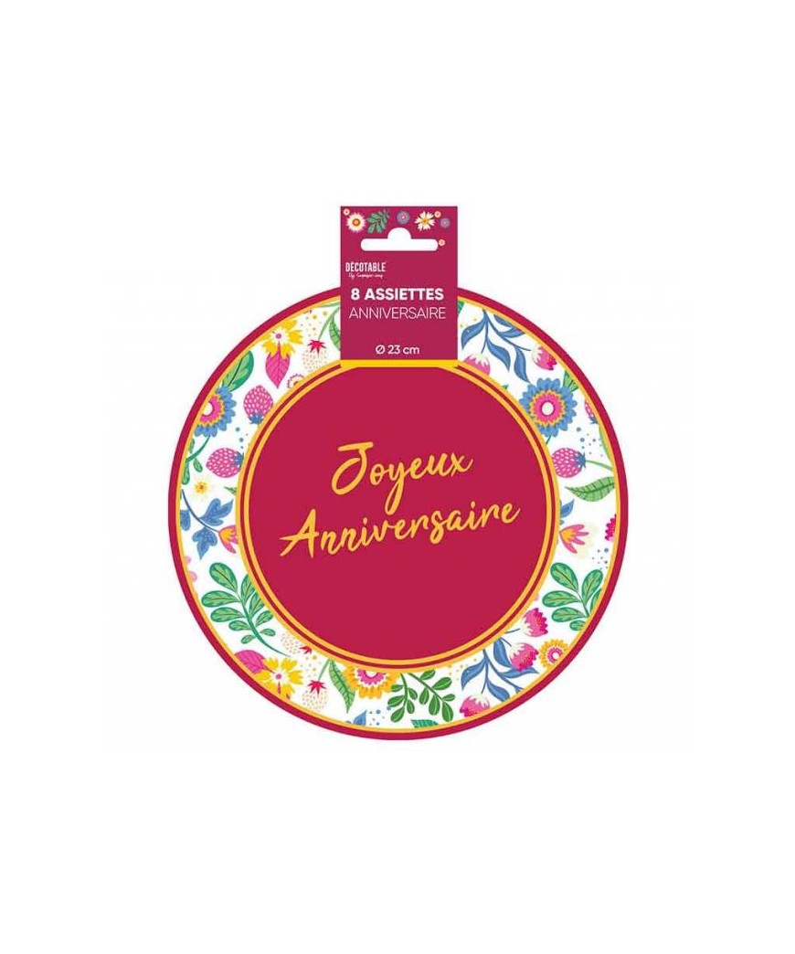 Assiettes x8 floral 23cm