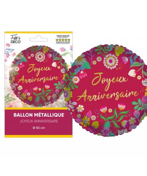 Ballon rond 45 cm floral
