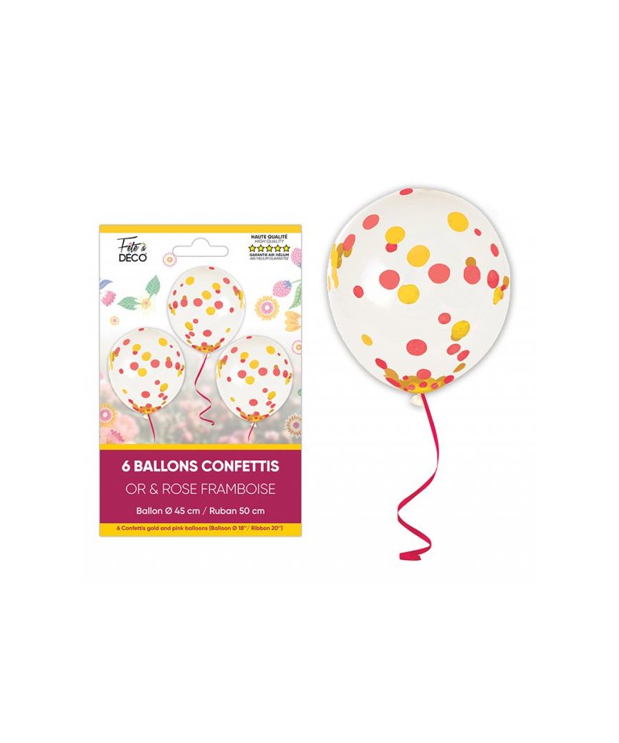 Ballons confettis x6 floral