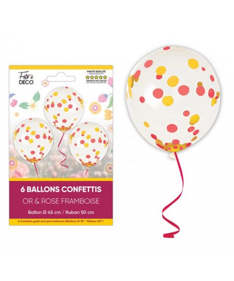 Ballons confettis x6 floral