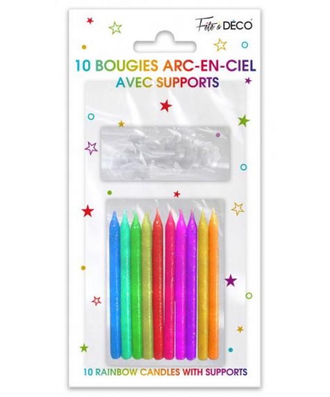 Bougies supports  multicolore