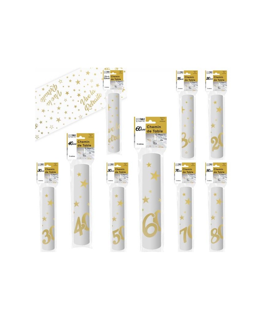 Chemin de table retraite or 5m