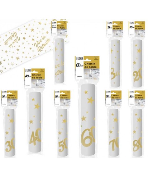 Chemin de table retraite or 5m