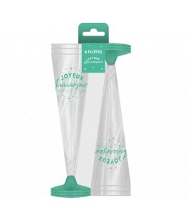 Flute a champagne x6 vert