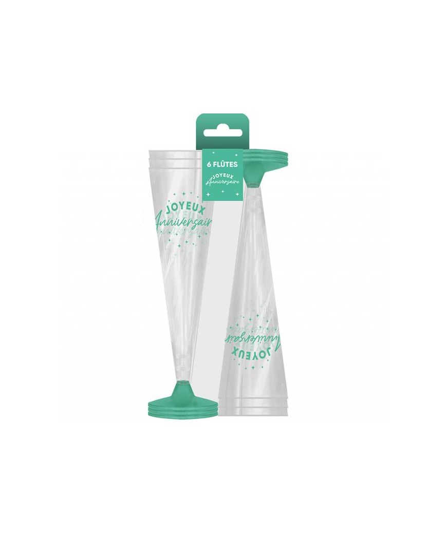 Flute a champagne x6 vert