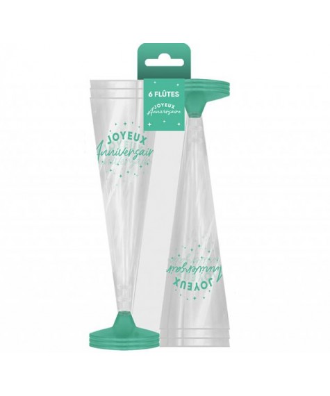 Flute a champagne x6 vert